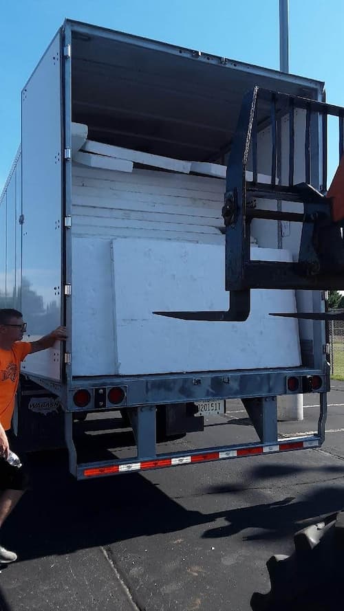 Trailer being loaded