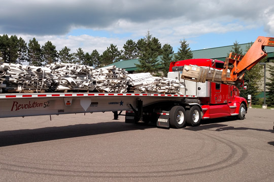 Trailer being loaded